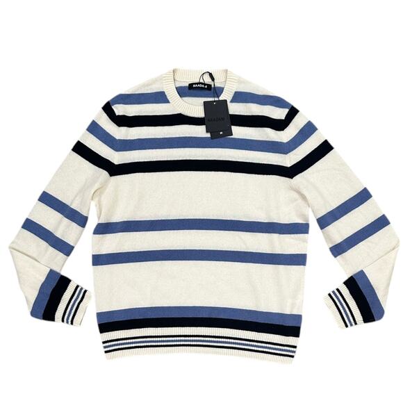 NWT NAADAM Cashmere Striped Crewneck Sweater - Picture 2 of 8